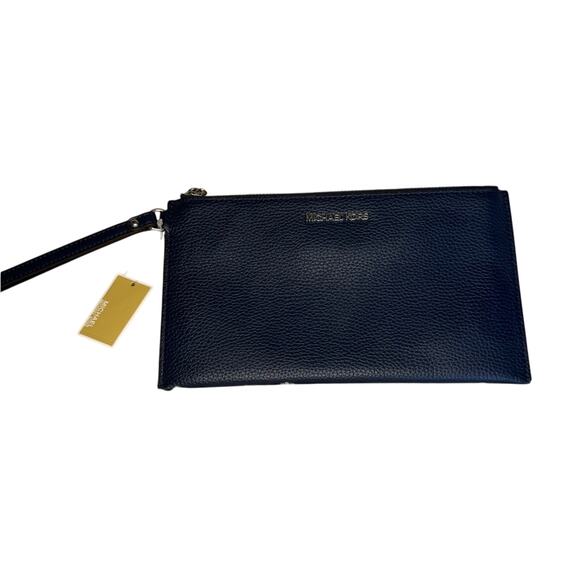 Michael Kors Jet Set Convertible Travel Leather Wristlet Bag Navy NWT - Picture 8 of 8